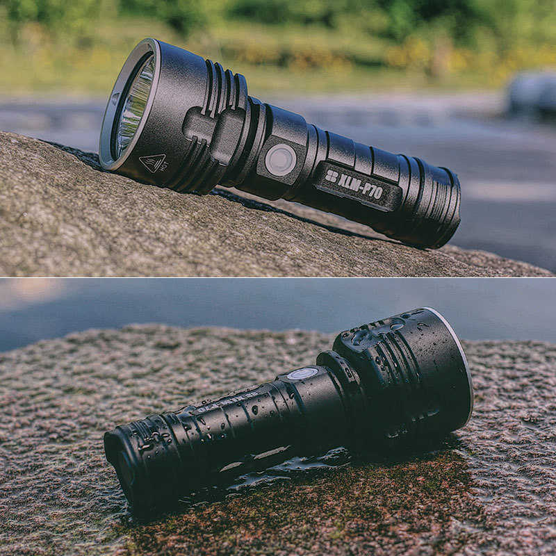 High Brightness LongRange Flashlight Rechargeable UltraBright Aluminum Alloy Fixed Focus LED MultiFunction Outdoor Patrol Flashlight W251025