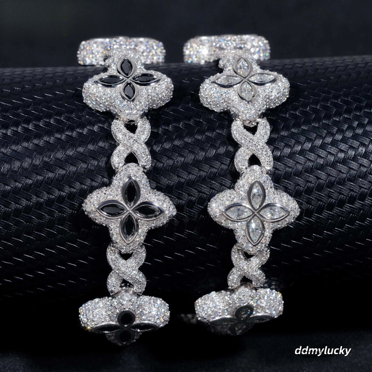 Four Leaf Clover Bracelet: Sterling Sier Moissanite Dia Tennis Bracelet - Elegant Lucky Charm Design Ddmylucky