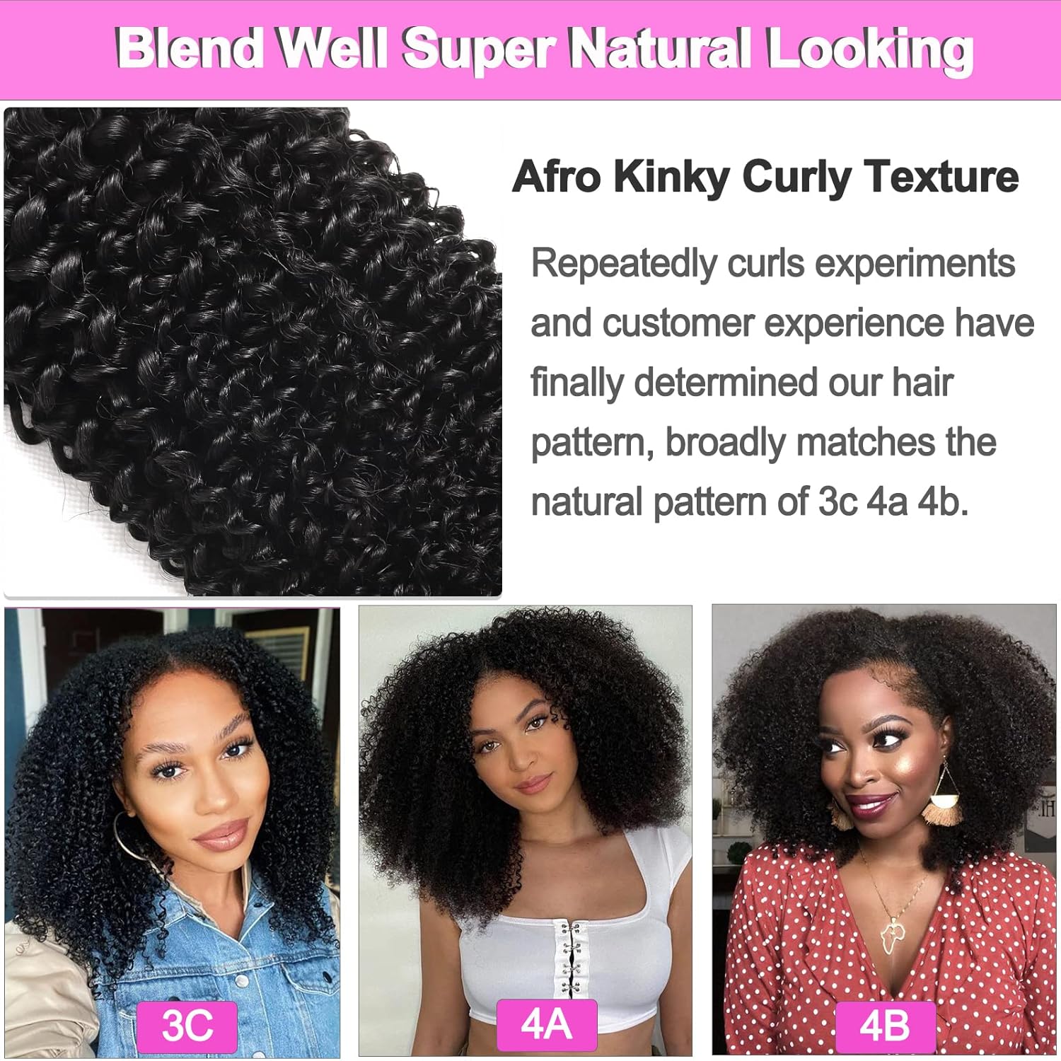 Brazilian Remy Human Hair Clip Ins 4C Afro Curly 8Pcs 18 Clips Full Head Set for Black Women 8-24 Inch Natural Colo