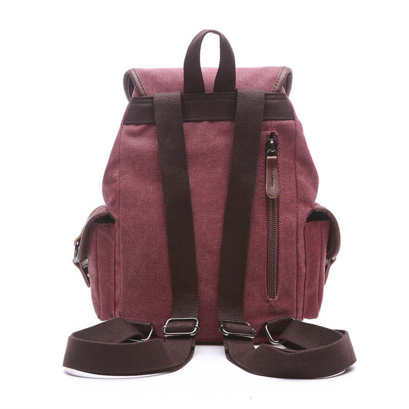 New Canvas Designer Backpack Korean Fashion Women's Backpack Student Solid Color Multi Pocket Outdoor Travel Bag