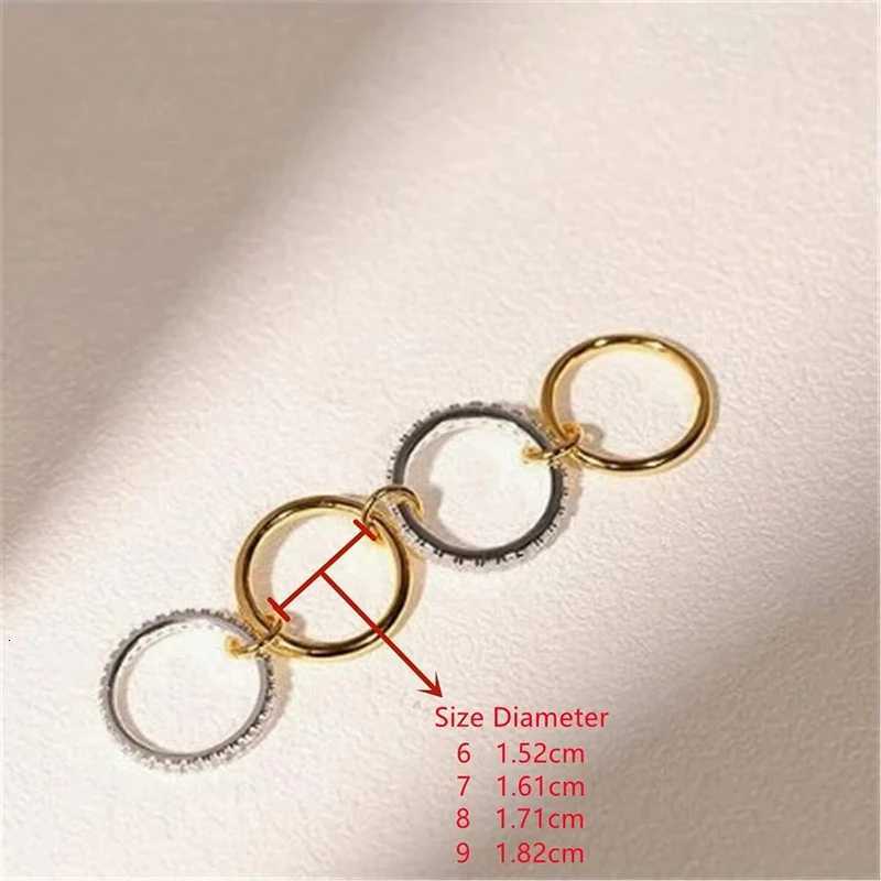 FTCY MultiLayer Stainless Steel Ring for Women Gold Silver Color Sparkling Zircon Rings Hypoallergenic Womens Party JewelryXJ251025