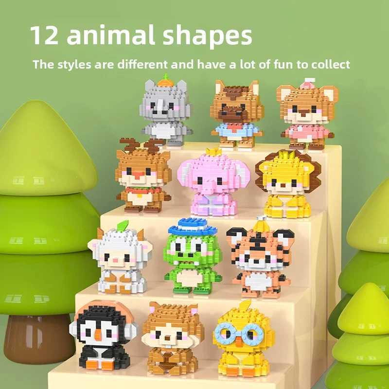 Animals Bricks Construction Set Micro Building Blocks Children Toy Adult Particle Building Block Mini Toys Decoration Home Gifts C251023