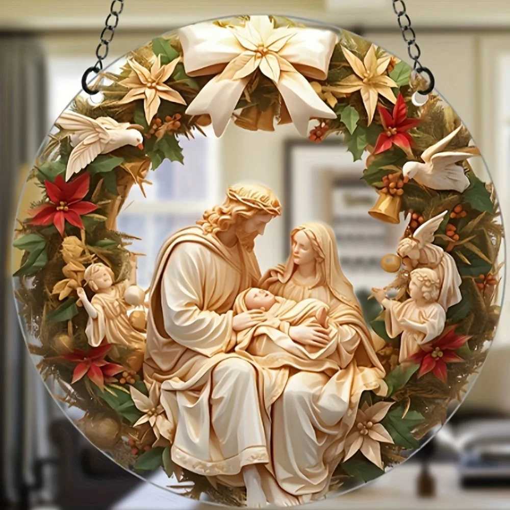 2D Saint Mary Pendant Christmas Gift Christmas Ornament Acrylic Car Pendant Prayer Pendant for Home Garden Decor Christmas Decor C251024