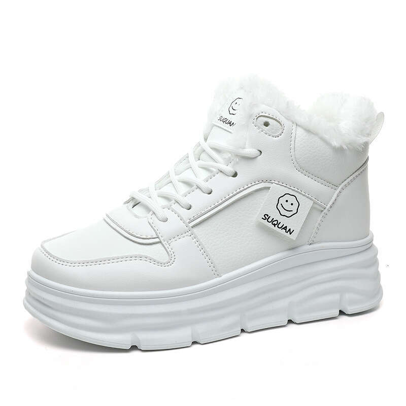 Fleece-Lined Winter New Style Height Increasing Thick-Soled Student Sneakers for Women Warm Street Fashion Casual Cotton Shoes