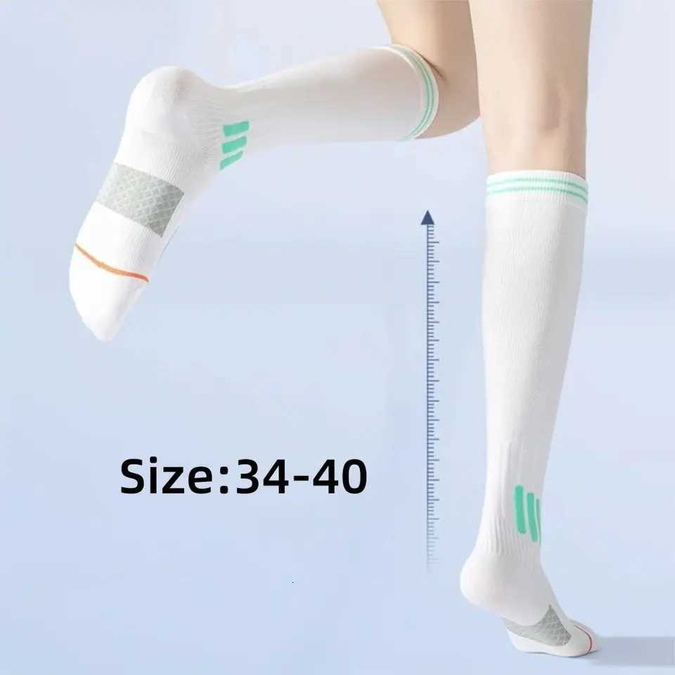 New Compression Fitness Long Tube Socks Elastic Antislip Beautiful Calf Sock Running Skipping Yoga Socks For Running Jump Y251024