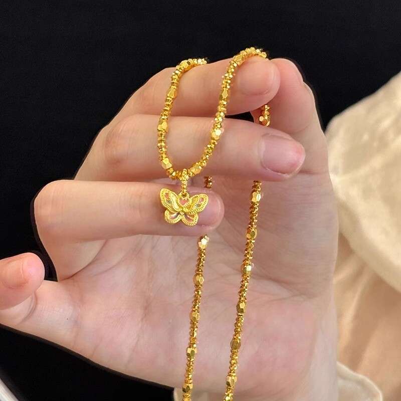 Same Style Disco Bead for Women, Exquisite Fashionable Colorful Butterfly Necklace Pendant Choker