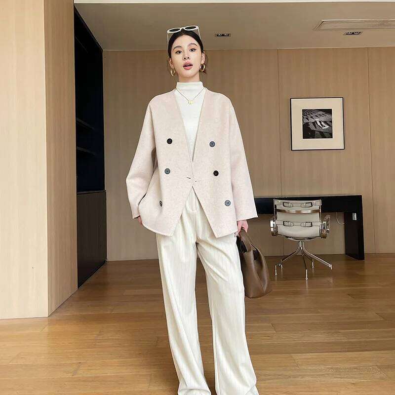 Women S Cashmere Thick Double Sided Jacket Classic Multi Functional Fashion Suitable For Business