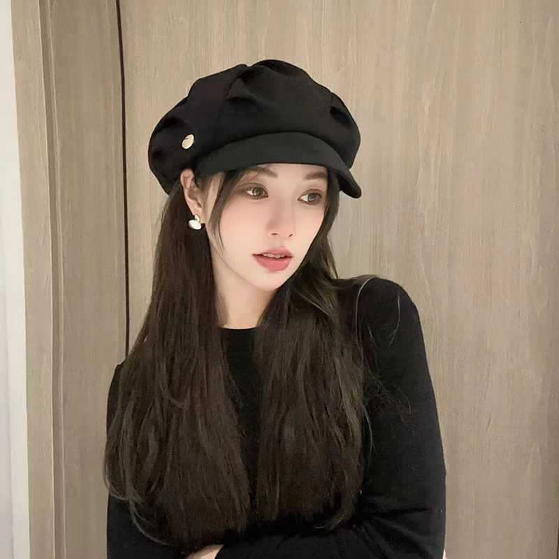 Cloud hat wens pleated bag face recognition small octagonal hat travel daily leisure beret Y251025