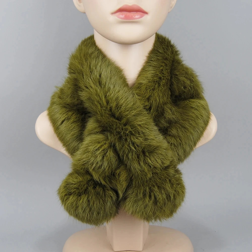 2025 Women Winter Warm Real Rabbit Fur Scarf With Ball Casual Thick Female Fashion Genuine Fur Scarves Ladies Neck Warmer 251020