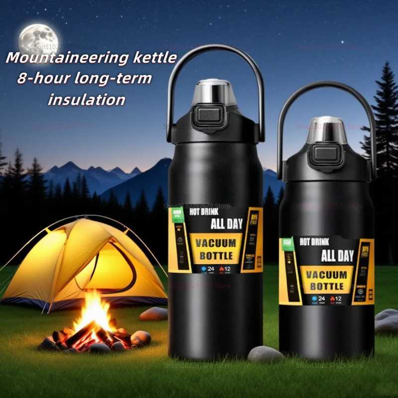 Insulated Stainless Steel Travel Mug 1000ml 1500ml Large Capacity Camping Car Cup Hot Cold Drink Insulation Durable Outdoor Car J251025