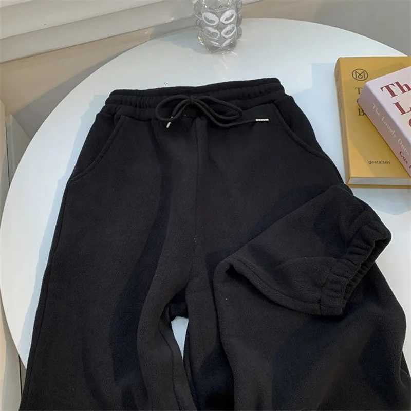 Fashion Polar Fleece Harem Pants Women Y2K Korean High Waist Thick Warm Sweatpants Female Streetwear Fleece Jogging TrousersT251025