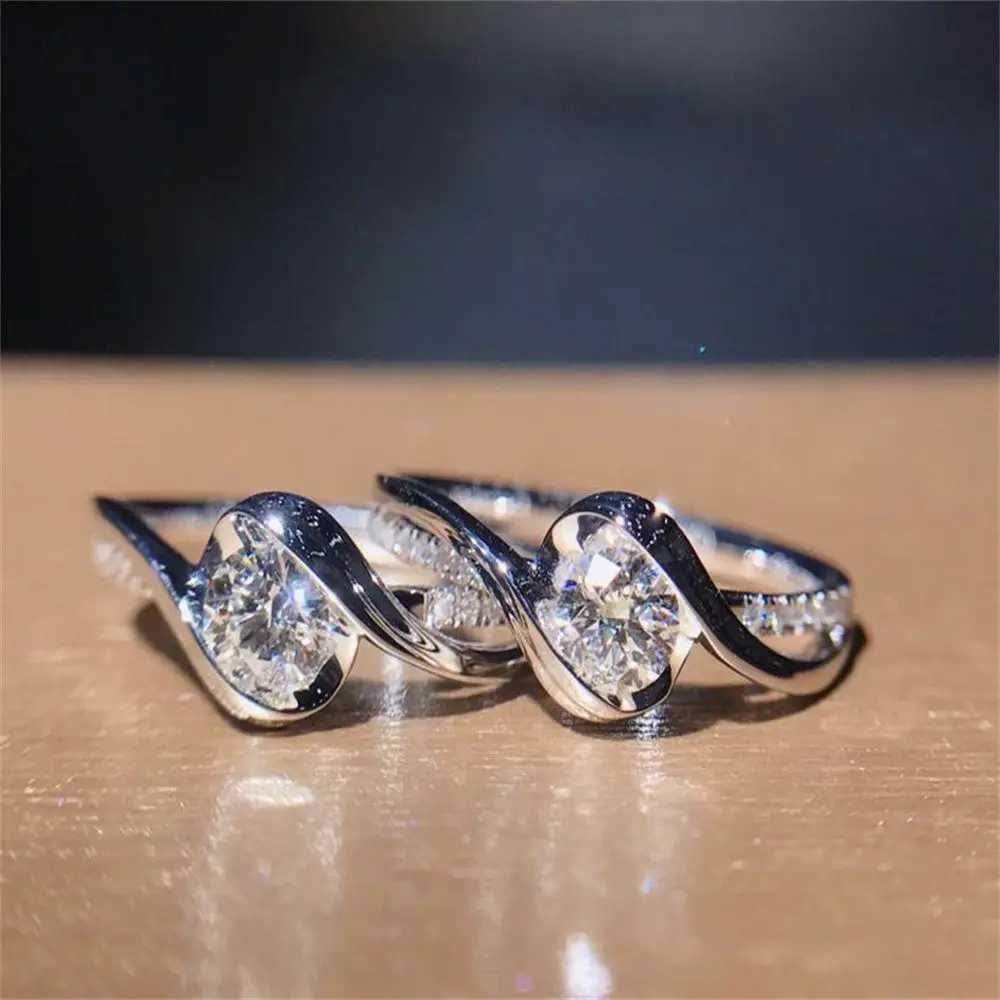 Sparkling 925 Silver Rings Women Shinning White Sapphire Wedding Ring Cubic Zirconia Jewelry Gifts Size 610 ElegantXJ251025
