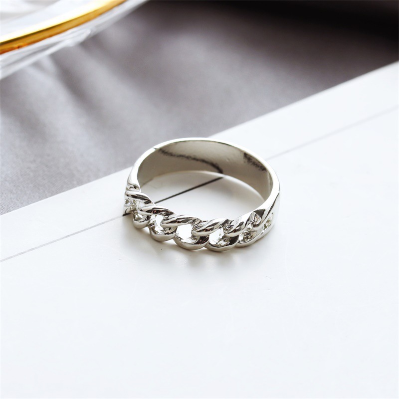 Version Korean Fashion Accessories Chain Hollow Folk Ring