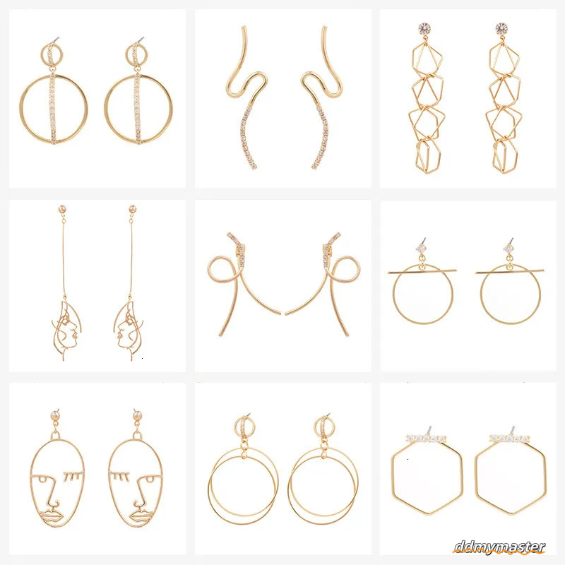 Stylish Hoop Earrings: European & American Design, Geometric Copper Earrings With Zircon Inlay Ddmymaster