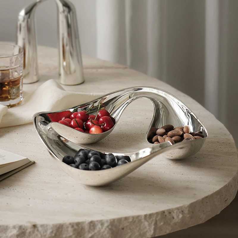 Stainless Steel Snack Dessert Serveware Dish Nordic Fruit Candy Tray Plate He Table Decoration Dim Sum Dried Serving Bowl Y251025