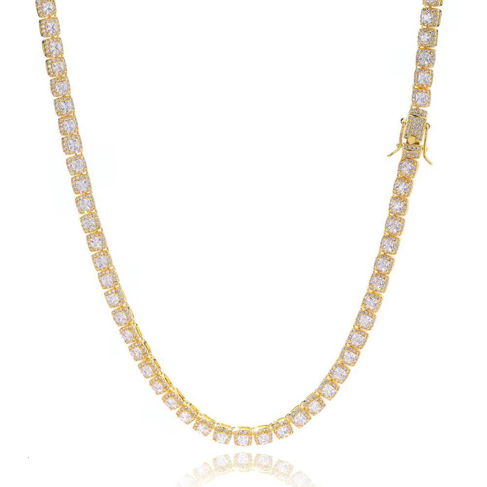 HipHop S925 Silver Moissanite Necklace HighEnd Rock Candy Chain Full Diamond Men Trendy CrossBorder