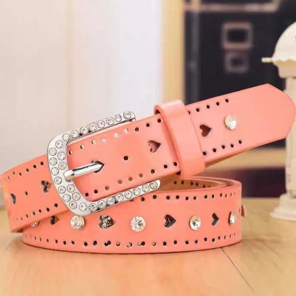 Korean Style Womens Rhinestone Belt Vintage Hollow Out Fashionable Waistband for JeansDresses Y2K Punk Inspired 251024