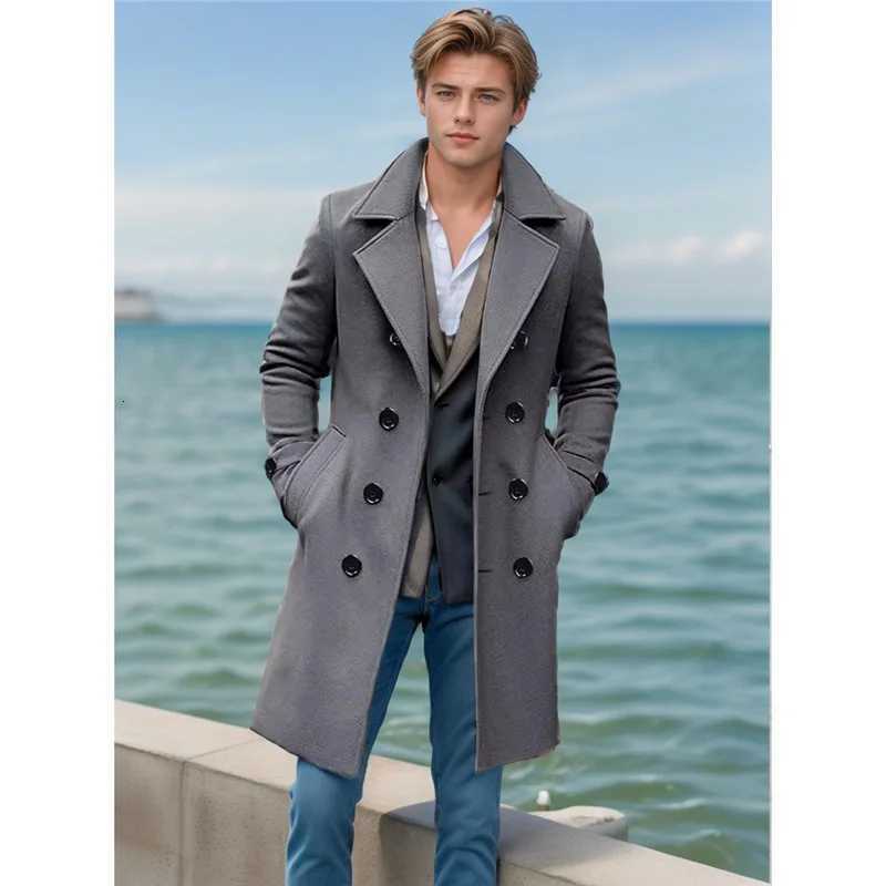 2025 NEW Mens Wool Blended Coat Multi color Slim fit Medium length Casual Lightweight CoatT251025