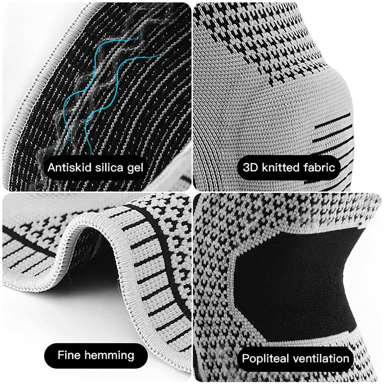1PC Sports Knee Pads Meniscus Patella Supports Silicone Kneecaps Men Compression Knee Sleeve For Gym Fitness Running Protection Y251024