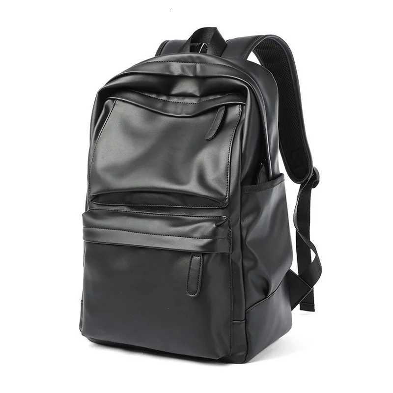 Men Backpack Pu Leather Fashion Waterproof Travel Bag Casual 14 inch laptop backpack W251025
