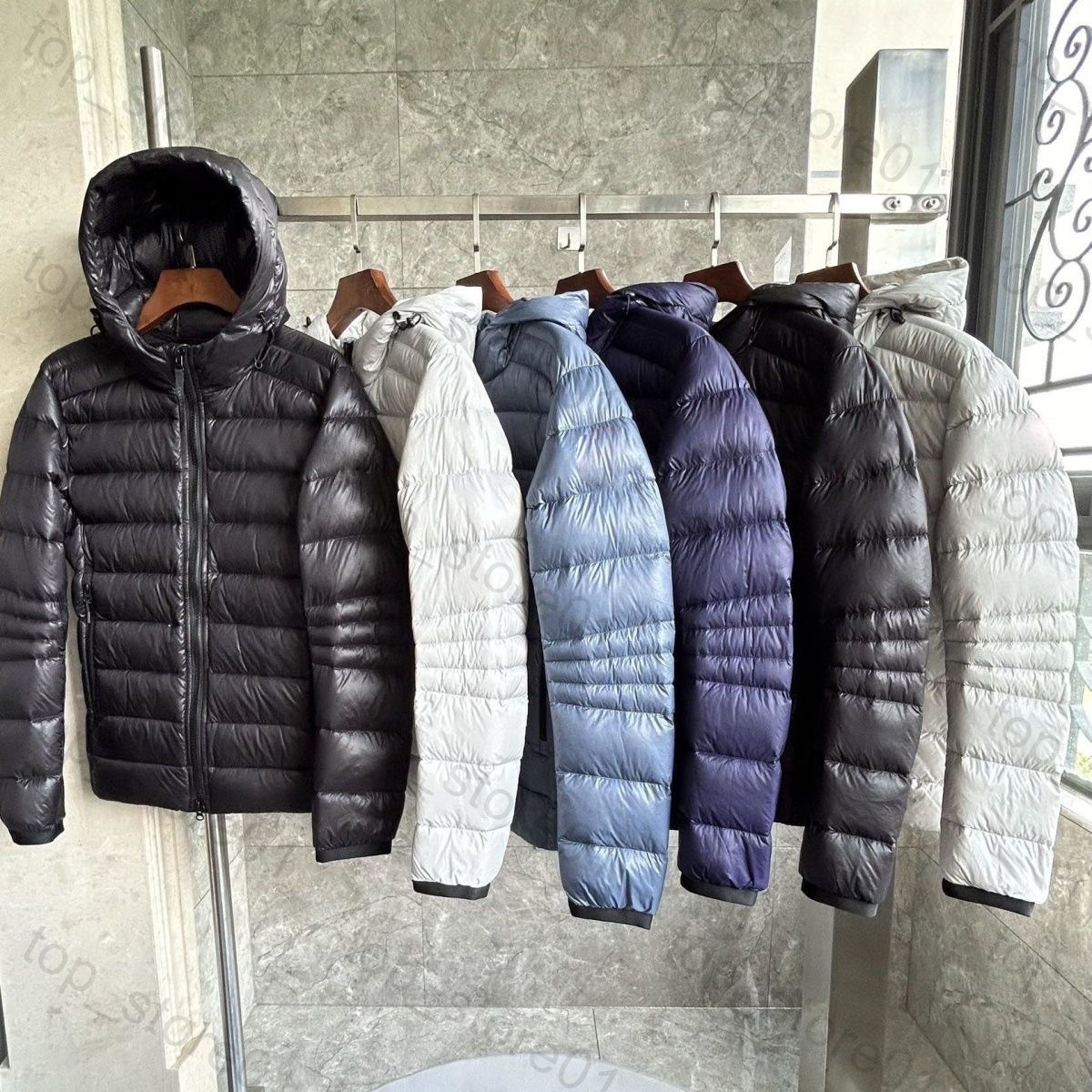 25ss Winter Jacket Men essential windproof canada jacket Mens Popular Jacket Trendy Black Badge Zipper Hooded Coat Winter Outdoor Popular Down Warmbody Outwear