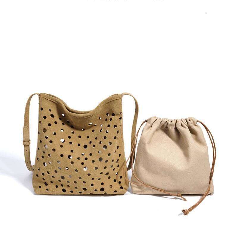 Suede Genuine Leather Women Small Composite Crossbody Vintage Hollow Out Single Shoulder Bags Niche Design Soft Purses Suotong1025
