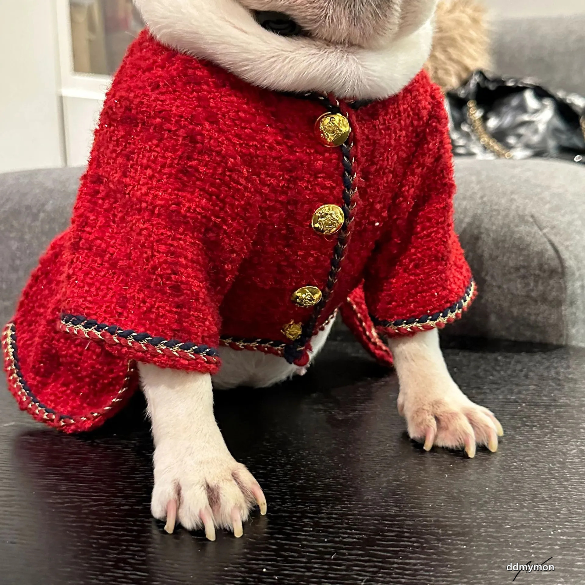 Tweed Princess Dog Dress - Cute Pet Clothes Outfit For Small Dogs, Puppies, Cats, Teacup Yorkie, Chihuahua XL Ddmymon