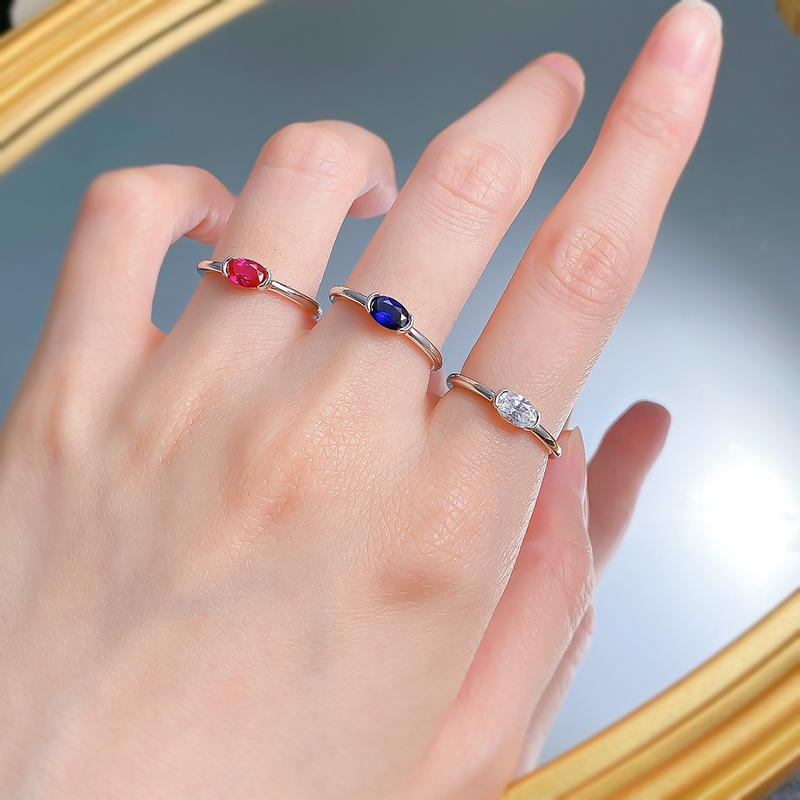 2025 Choucong Ins Top Sell Wedding Rings Solitaire Simple Fashion Jewelry Real 100% 925 Sterling Silver Oval Cut Ruby 5A Zircon CZ Diamond Party Etern