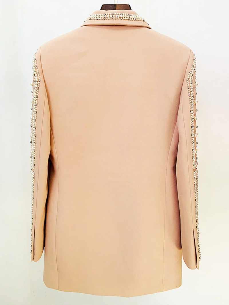 Fashion Design Women Suit 1 Piece Jacket Pearl Crystal Shawl Lapel Party Prom Formal Occasion Customized