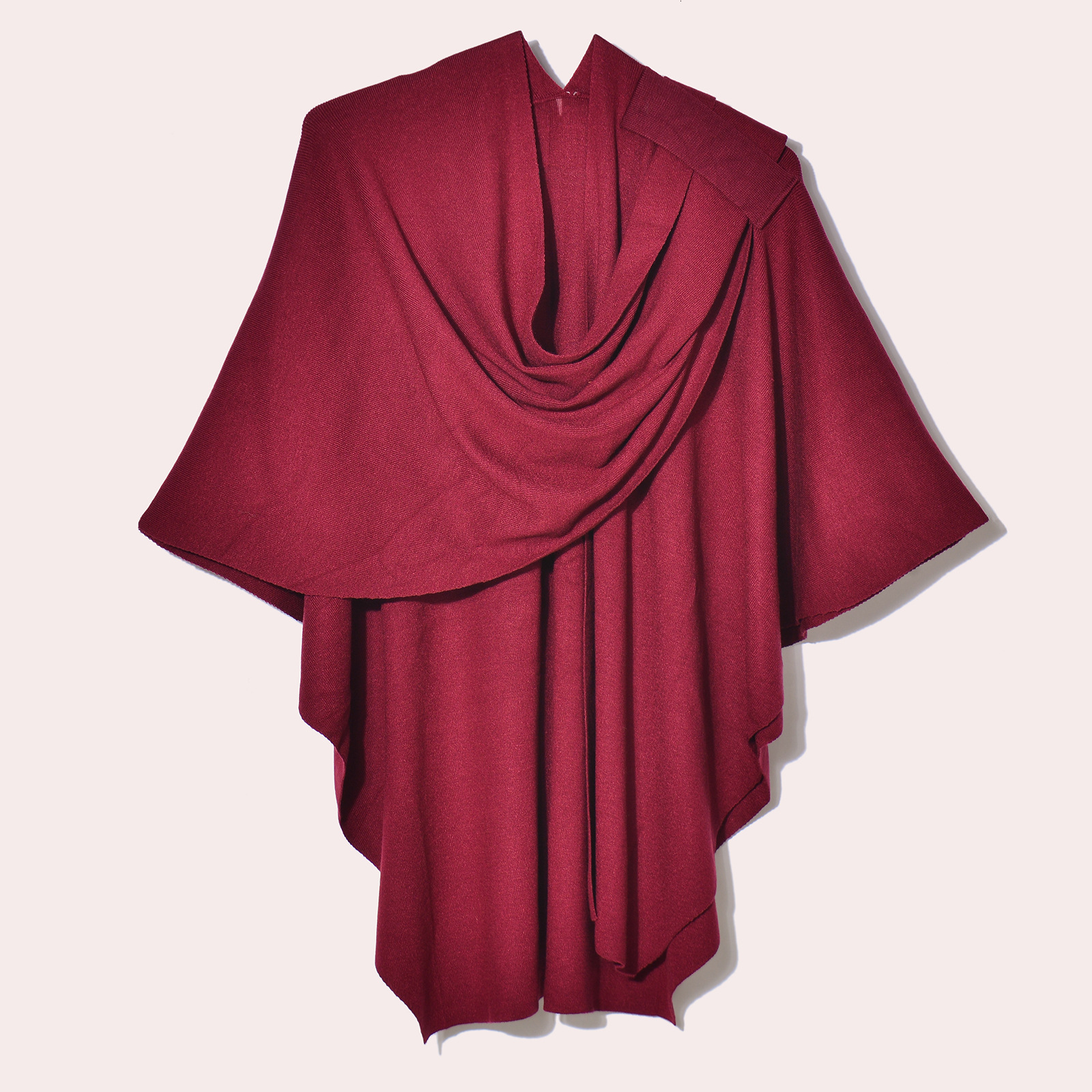 Knitted Solid Color Tie Shawl Coat for Women Portable Versatile Warm Tassel Cardigan Elegant Coat