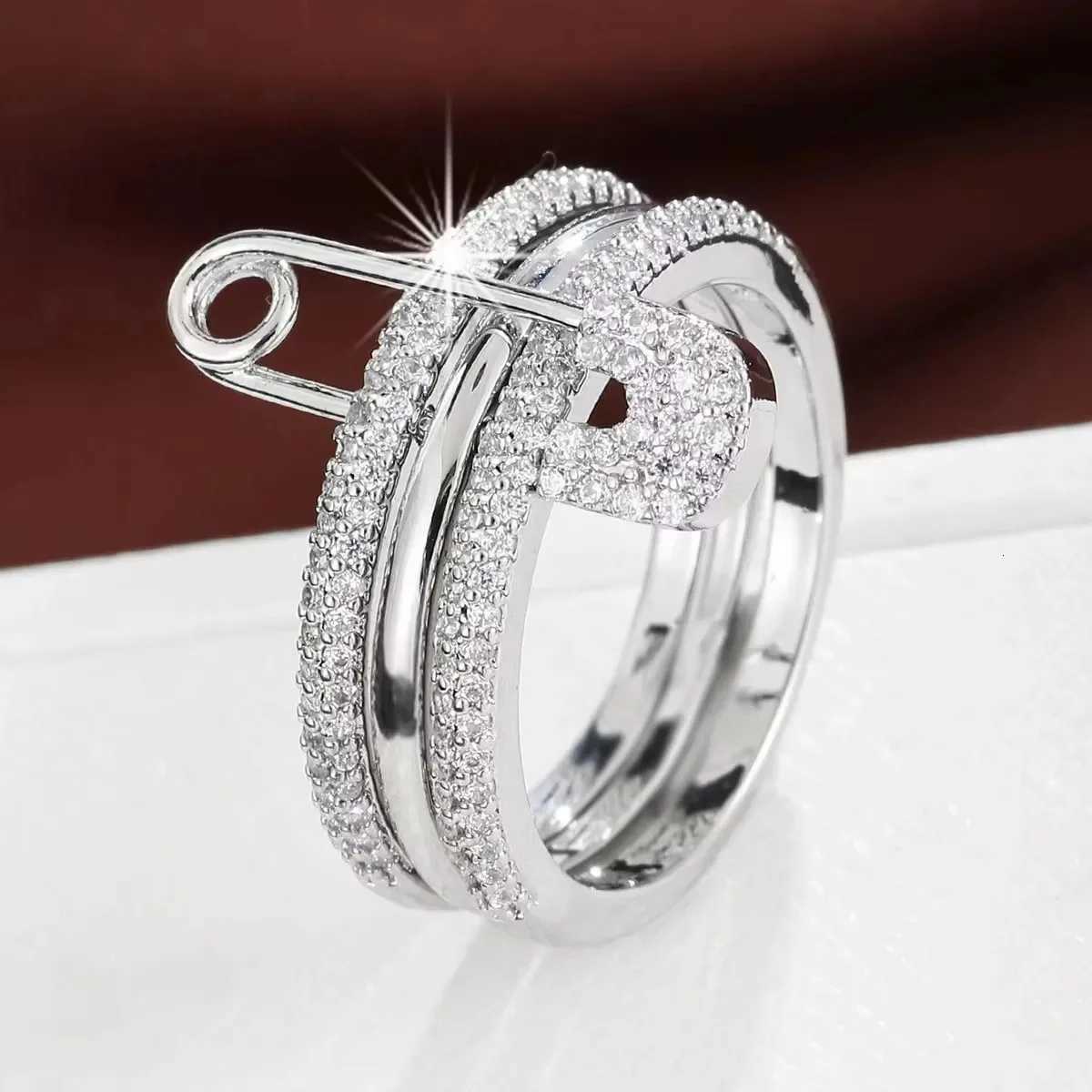 Stainless Steel Three Layer Zircon Ring Hip Hop Style Jewelry Gift for Men Women Party New Year FashionXJ251025