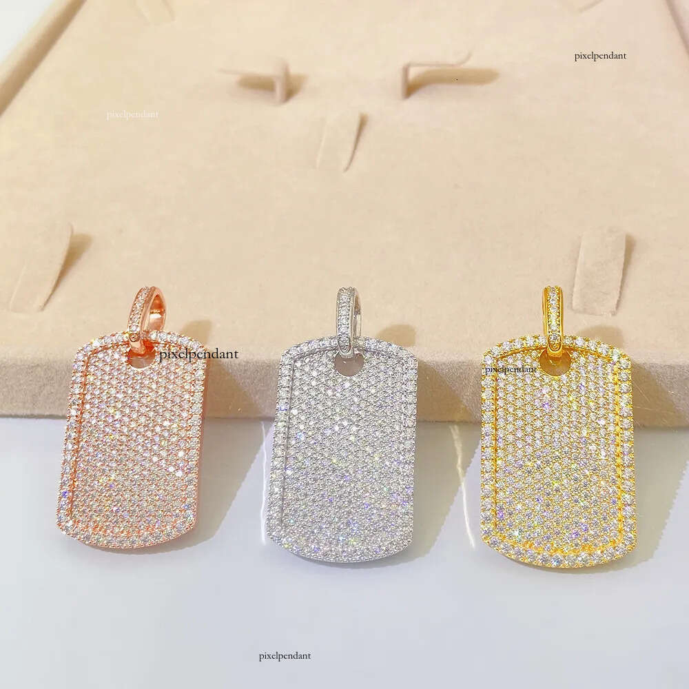 Tennis trendy pendant moissanite Cuban chain necklace hip-hop jewelry for men Gift A