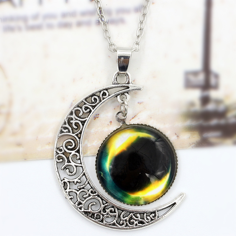Hot Selling Starry Sky Moon Time Necklace Female Interstellar Travel Jewelry