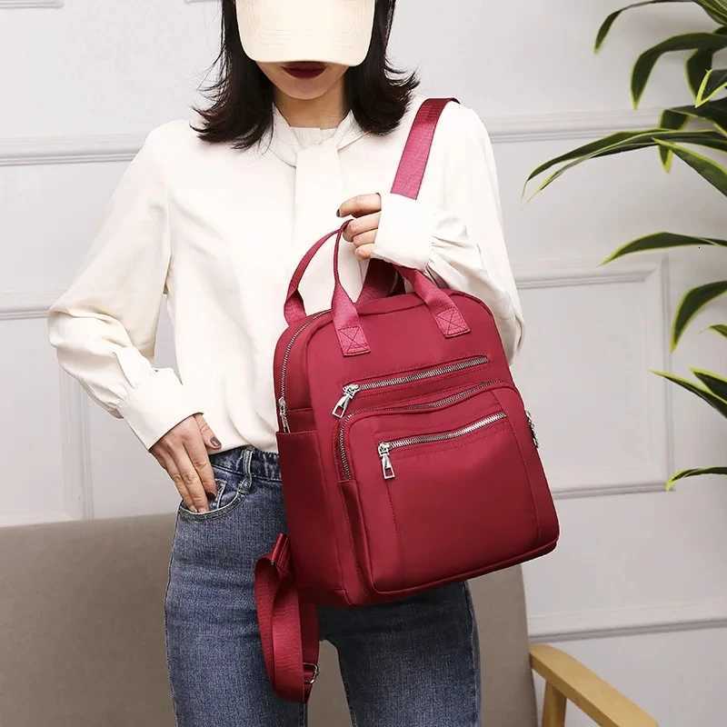 Women Backpack Travel Casual Waterproof Womens Shoulder Bags Female Large Capacity Oxford Rucksack Black Purse W251025