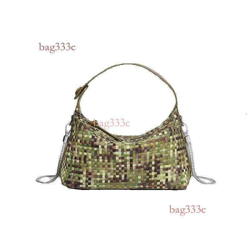 Unique Design Fashion Woven New Denim Yuanbao Handheld Small Square Single Shoulder Crossbody Women's Bag Cowhide Woven Bag