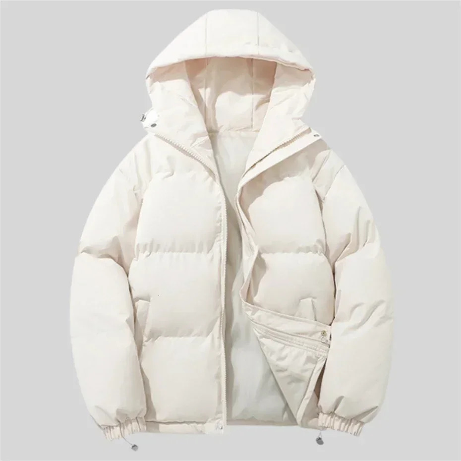 Oversized Mens Winter Fleece Jackets Parkas Hooded Zipper Jackets for Men Thick Warm Casual Pink Jackets Coats Mens Clothing 251020