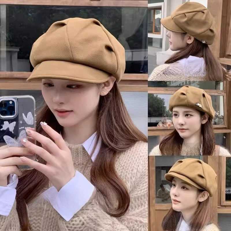 Ladies Beret Hat Autumn and Winter Casual Versatile Newsboy C Adjustable Fashion British Retro Octagonal Hat Y251025