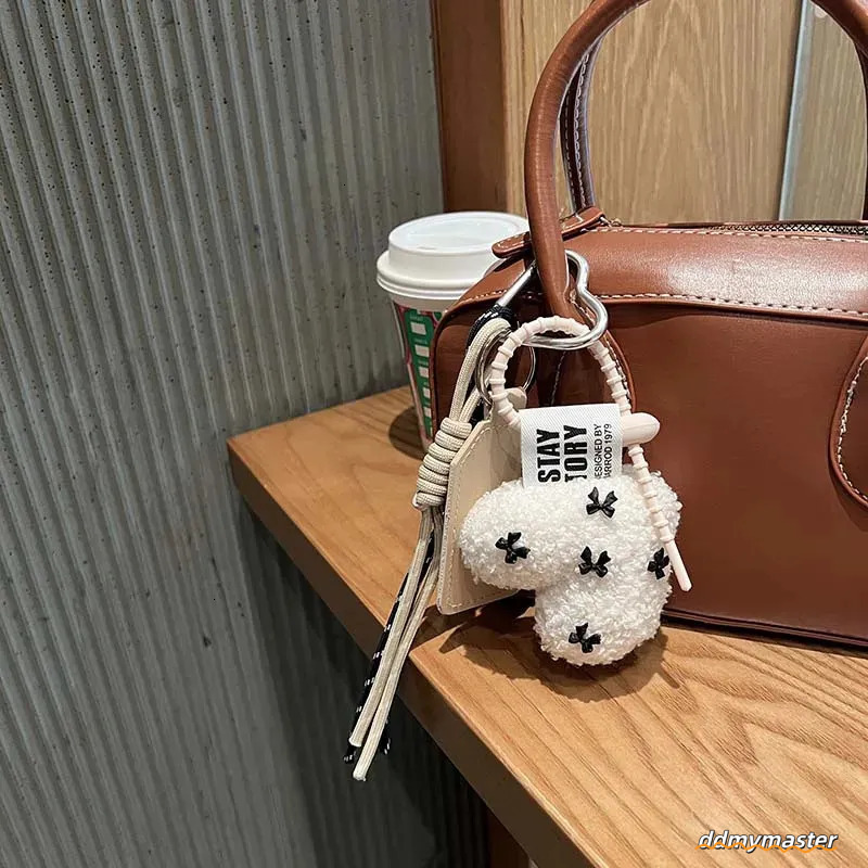 Cartoon Plush Bow Love Keychains For Women Y2k Bag Pendant Couple Car Key Chains Jewelry Gift Decoration Accessories 250430 Ddmymaster