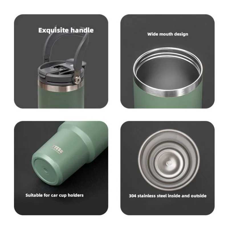 600ML Tyeso Coffee Cup Stainless Steel Thermos Bottle Portable Vacuum Mug Thermos Insulated Car Cup Milk Tea Water Bottle J251025