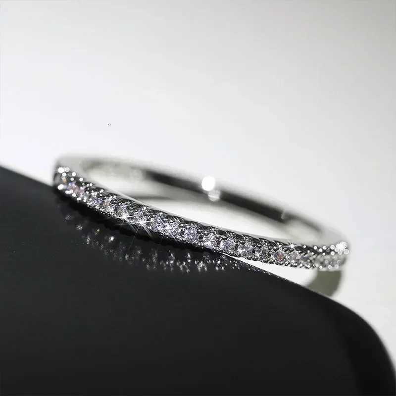 New 2025 Minimalist Thin Rings for Women Wedding Brilliant Cubic Zircon High Quality Versatile Female Finger Ring JewelryXJ251025