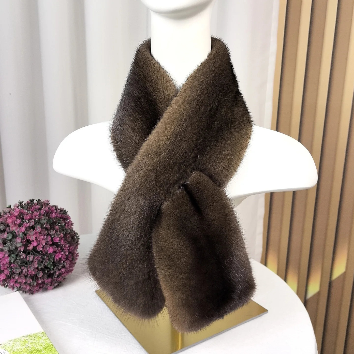 Unisex Genuine Mink Fur Scarf HighGrade Pure Natural Color Warmth for Autumn And Winter Casual Versatile Men And Women Scarf 251020