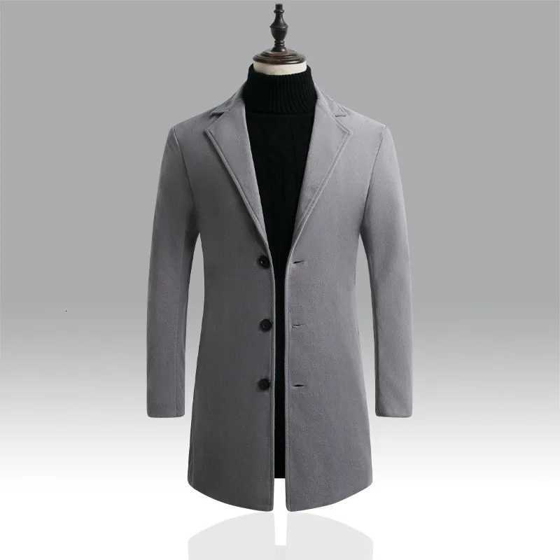 Autumn and Winter Mens Woolen Coat Over Coat Long Winter Mens Wool Coats and JacketsT251025