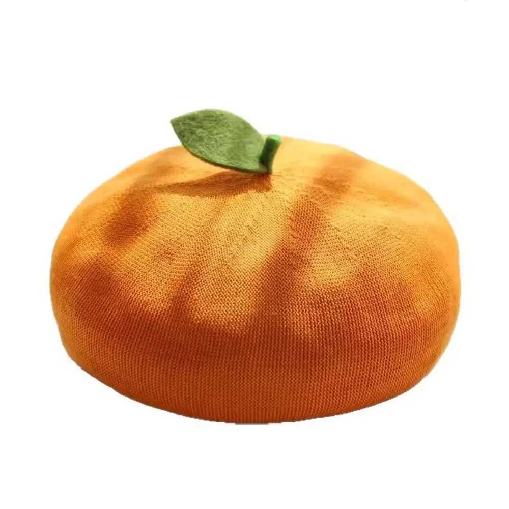 Fashion Peach Girl Painter Hat Breathable Orange Beret Fruit Cs Fresh Cute Casual Beanie Beret C Wen Girls Y251025