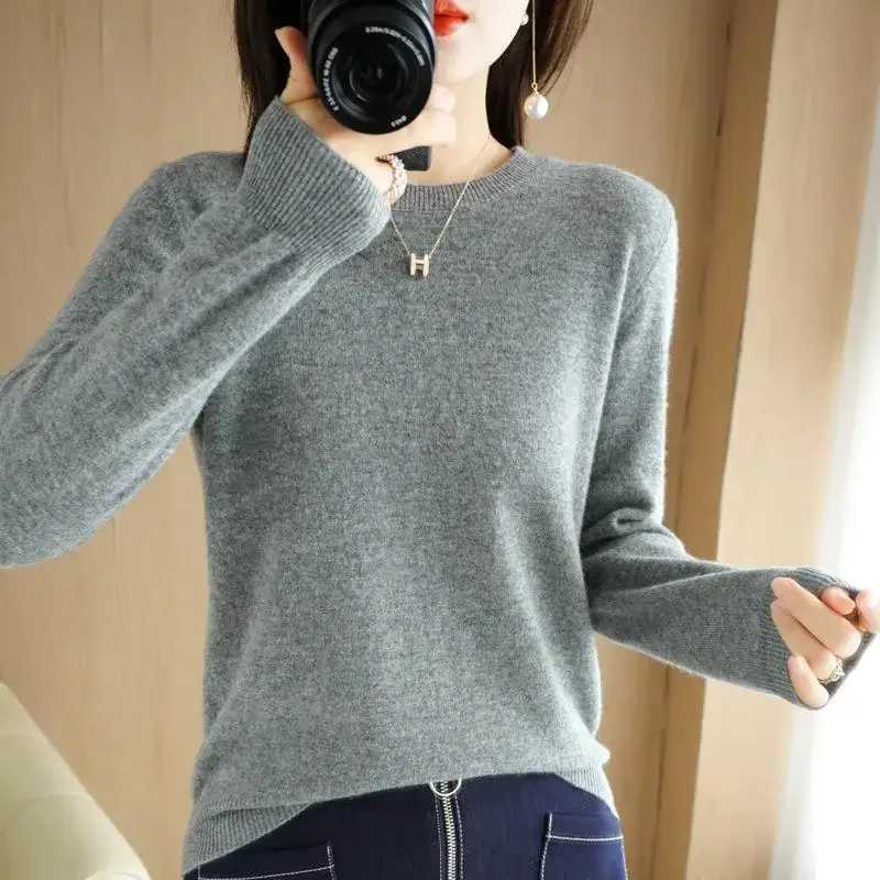 2025 Women Sweater Spring Autumn Long Sleeve Oneck Pullovers Warm Bottoming Shirts Korean Fashion Sweater Knitwear Soft JumpersT251025