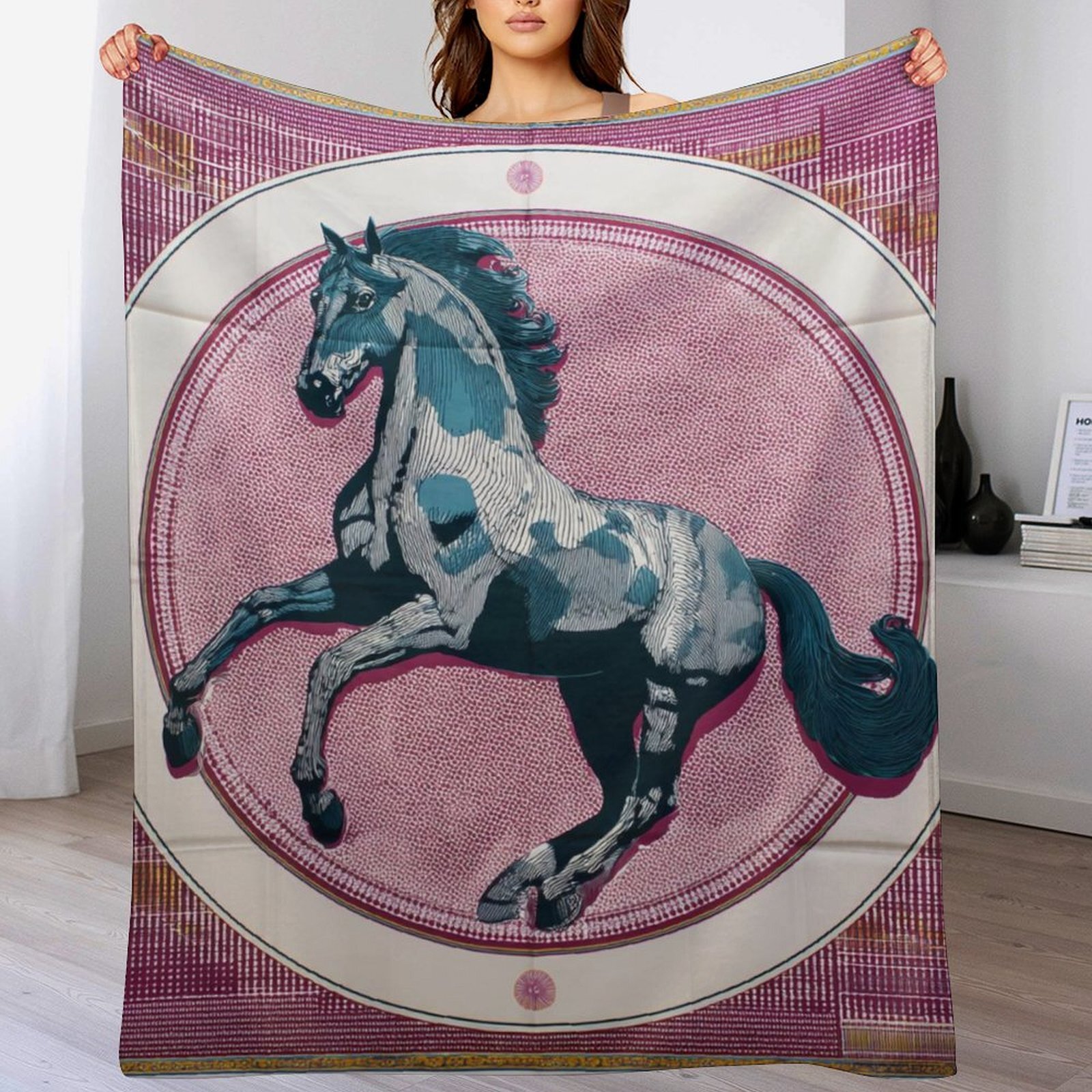 Custom H Designer Horse blanket blanket throw cashmere vibration blanket copert Home Travel Throw Summer Air Conditioner Beach home bedding blankets t