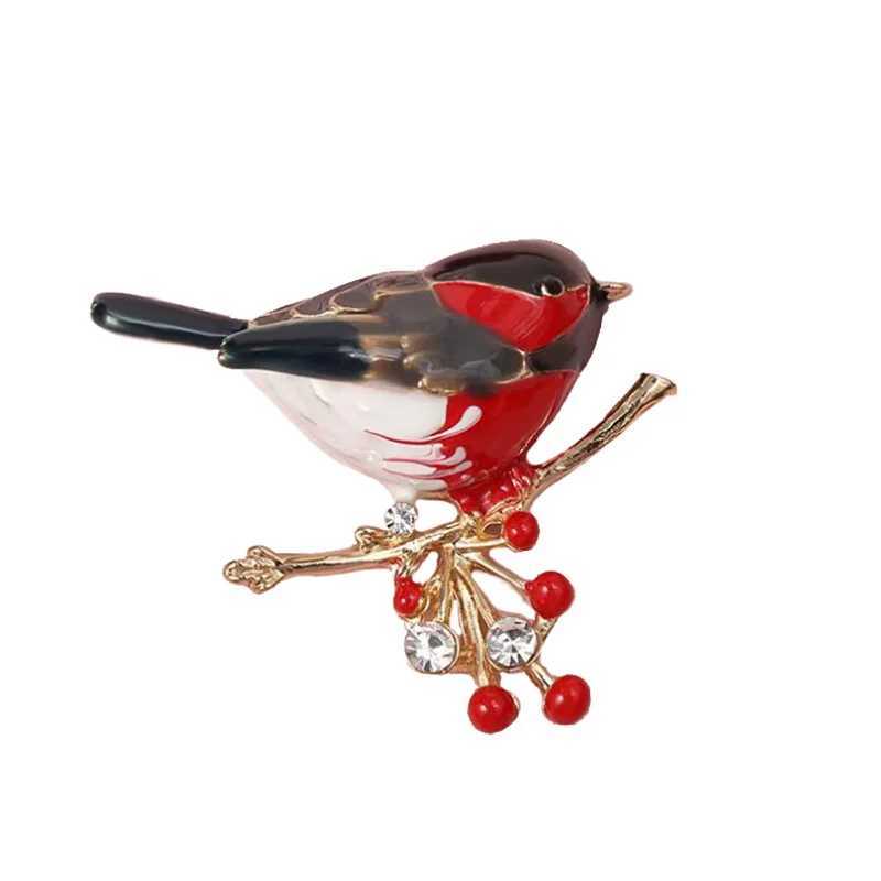Delicate Rhinestone Birds On Flower Branches Brooches For Women Men Enamel Flying Bird Clothes Lapel Pins Wedding Party Gifts J251115