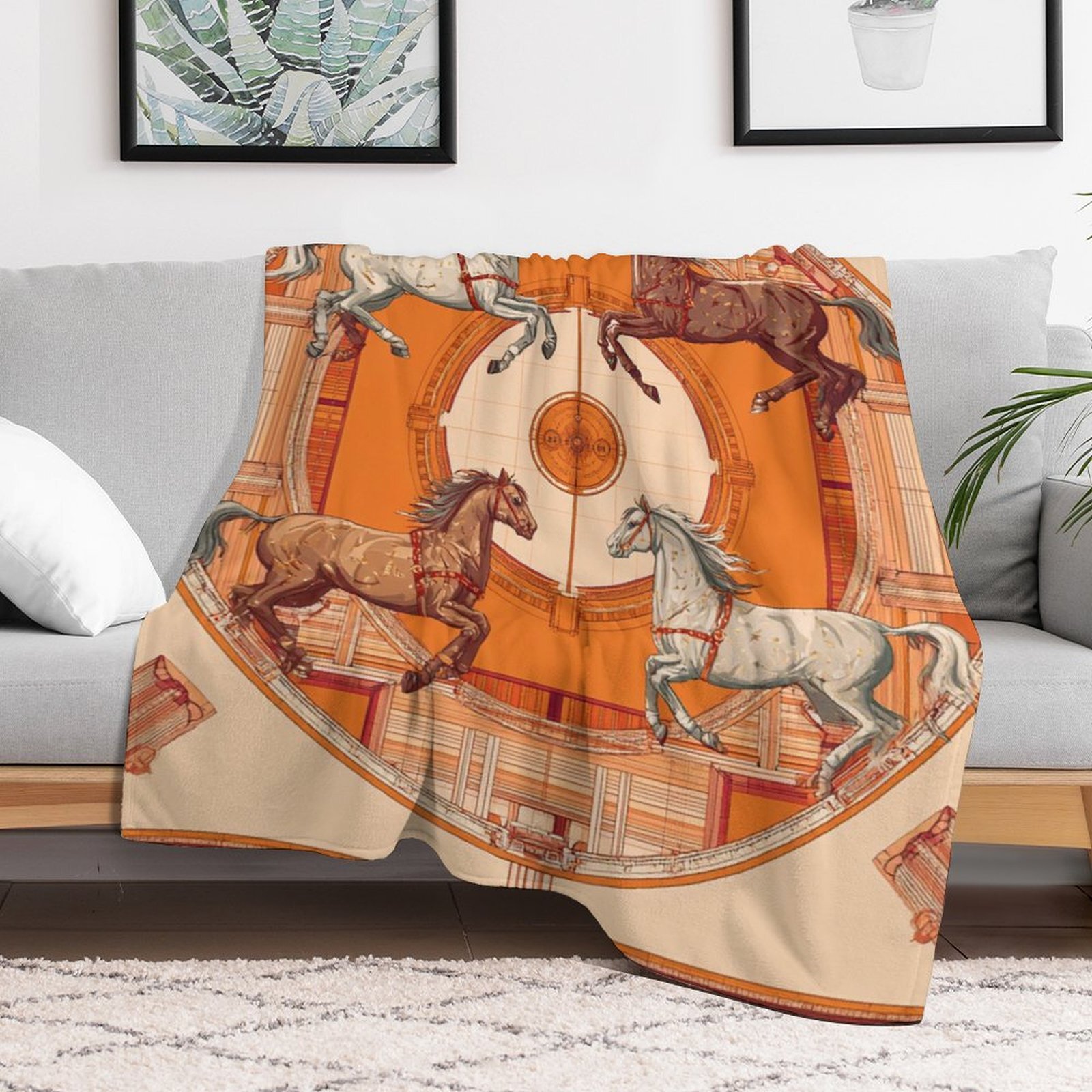 H Designer Horse blanket blanket throw cashmere vibration blanket copert Home Travel Throw Summer Air Conditioner Beach home bedding blankets throws H