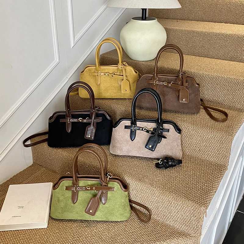 LEFTSIDE Women PU Suede Shoulder Bag 2025 Winter Retro Short Handle Tote Bag Luxury Designer New Trend Handbags and Purses Z251024