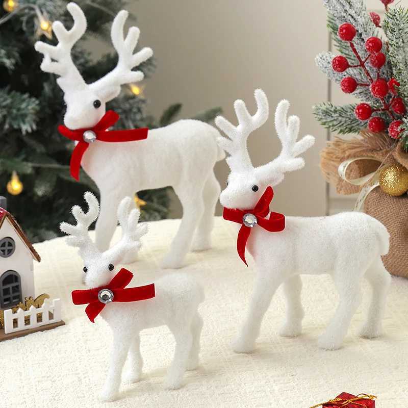101315CM White Elk Christmas Decoration Plush Reindeer for Christmas Tree Ornaments Decor 2025 Navidad Home Decor New Year C251024