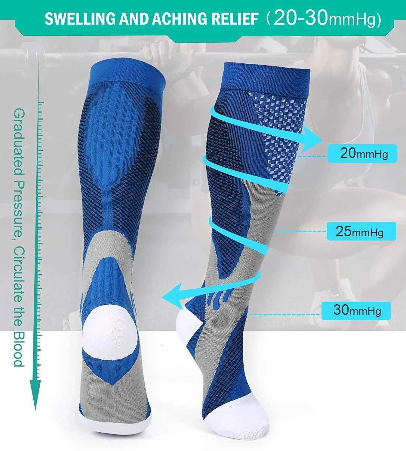 New Compression Socks 2030 MmHg Fit Varicose Veins Medical Swelling Diabetes Atheletic Anti Fatigue Football Soccer Stockings Y251024